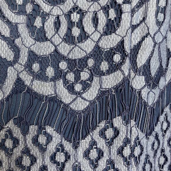 Adrianna Papell Women's Blue Lace Midi Dress Size 12 Elegant Party Occasions - Picture 11 of 11